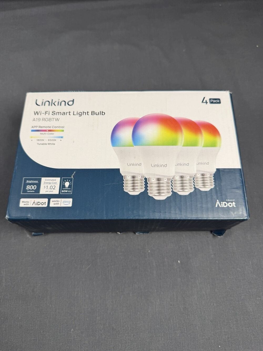 Linkind Wi Fi Smart Light Bulb 4 Pack NIB